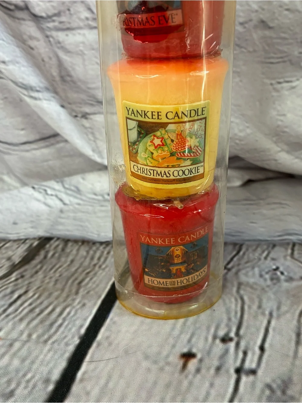 5/$20 4 PC Vtg Yankee Candle Assorted Christmas Votive Candle Set Santa Plush